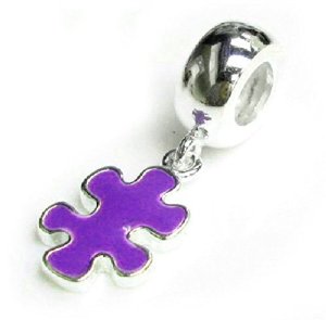 Pandora Jigsaw Puzzle Purple Enamel Charm image