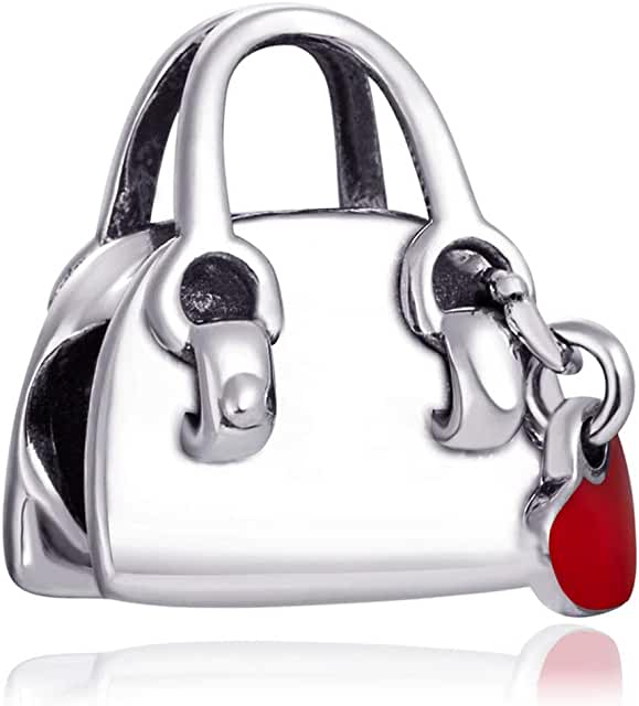 Pandora Ladies Handbag With Black White Golden Swarovski Crystals Charm image