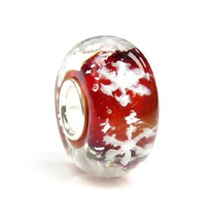 Pandora Let It Snow Snowflake Red Glass Charm image