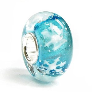 Pandora Let It Snow Snowflake Turquoise Glass Charm image
