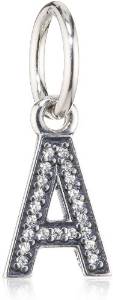 Pandora Letter A Clear Rhinestone Dangle Charm