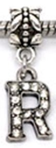 Pandora Letter R Clear Rhinestone Dangle Charm image