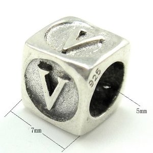 Pandora Letter V Cube Dice Charm