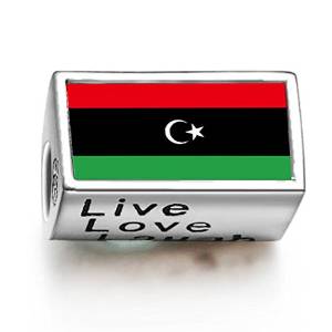 Pandora Libyan Flag Photo Flower Charm