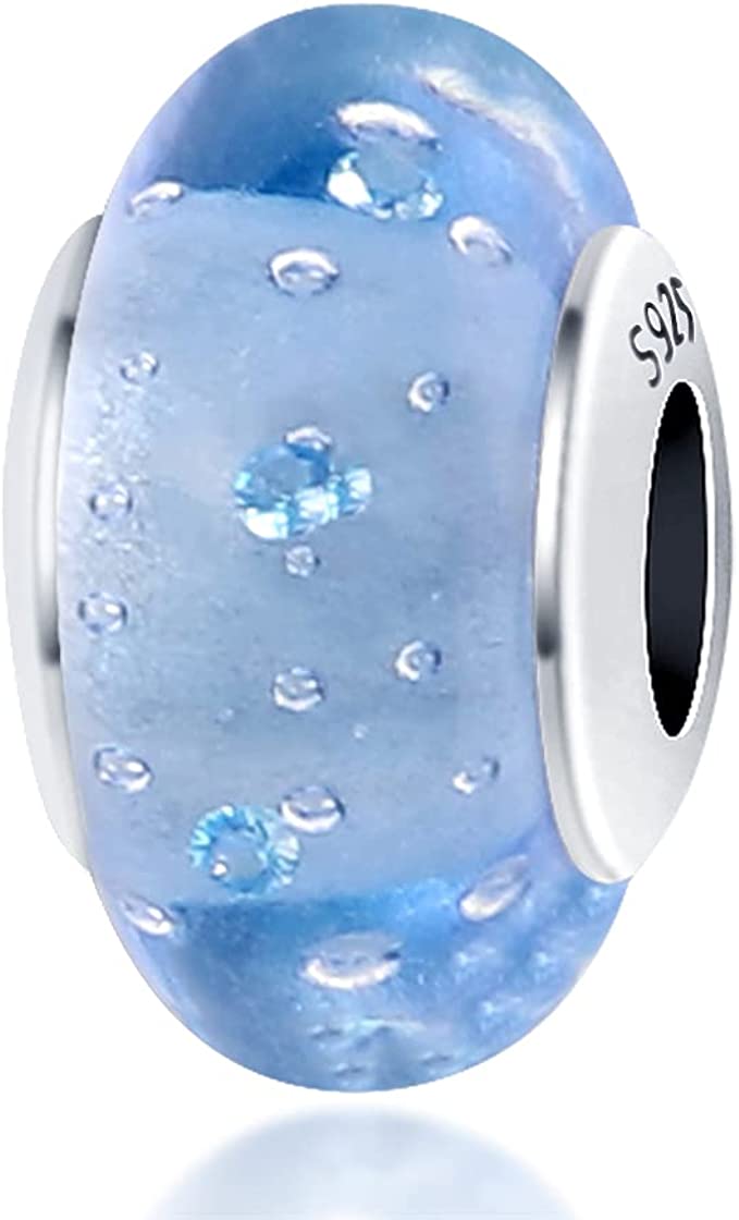 Pandora Light Blue Murano Glass With Bubbles Charm image