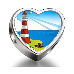 Pandora Lighthouse Heart Photo Charm