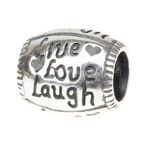 Pandora Live Love Laugh Heart Barrel Charm image