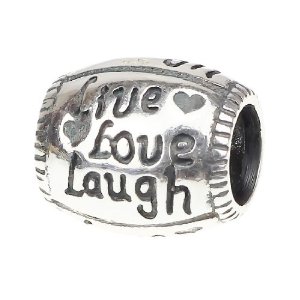 Pandora Live Love Laugh Heart Barrel Charm