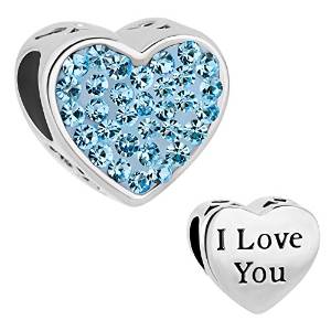 Pandora Love Heart Clip Blue Crystal Heart Charm