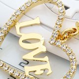 Pandora Love Heart Mobile Phone Bag Clear Swarovski Crystals Gold Plated Charm