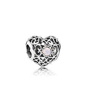 Pandora Love Heart Pink Crystals Dangle Charm