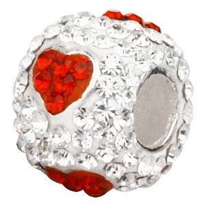 Pandora Love Heart Red Crystals Charm