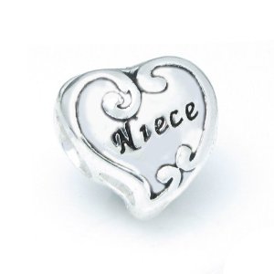 Pandora Love Niece Heart Flower Charm image