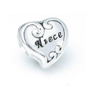 Pandora Love Niece Heart Flower Charm