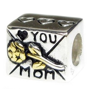 Pandora Love You Mom Gold Plated Flower Charm image