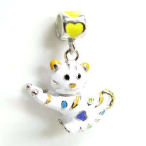 Pandora Lovely 3 D White Cat Charm