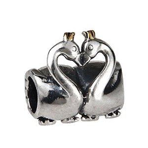Pandora Loving Swans Heart Charm