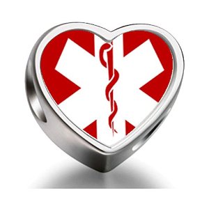 Pandora Medical Alert Heart Photo Charm