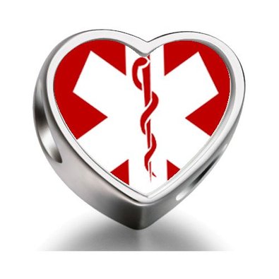 Pandora Medical Alert Photo Heart Charm image