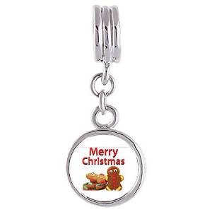 Pandora Merry Xmas Gingerbread Photo Flower Charm