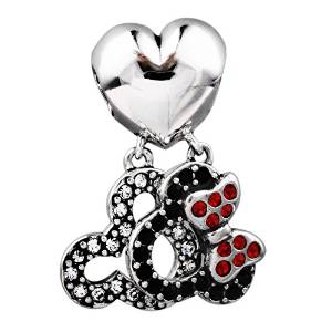 Pandora Mickey Austrian Red Clear Crystal Charm image