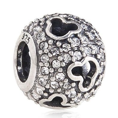 Pandora Mickey Mouse Face Pave Blue Clear Crystal Charm image