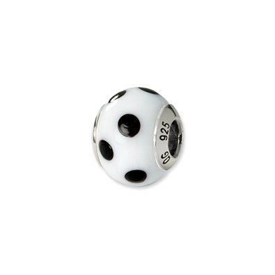 Pandora Mliky White Dotted Murano Glass Charm image