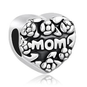 Pandora Mom Heart Flower Charm image
