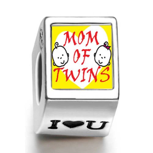 Pandora Mom Of Twins Heart Photo Charm