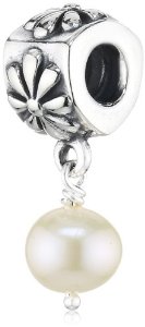 Pandora Moments Simple Flower White Pearl Charm image