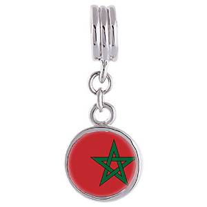 Pandora Morocco Flag Photo Flower Dangle Charm image