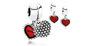 Pandora Mother And Daughter Red Hearts Charm