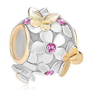 Pandora Mother Day Pink Crystal Butterfly Charm image