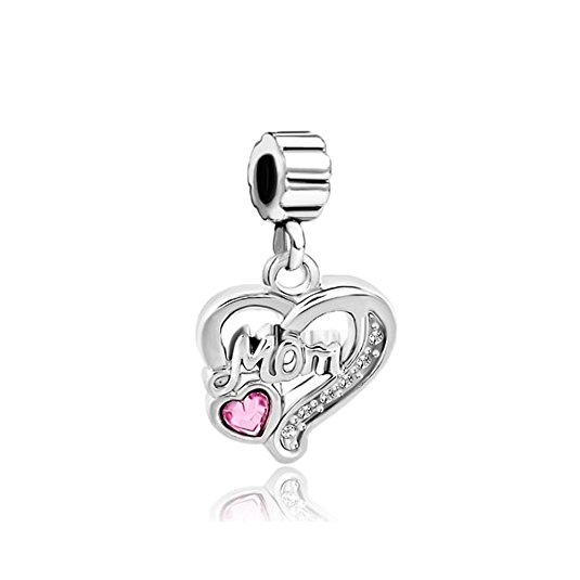 Pandora Mum Heart Pink Crystal Charm