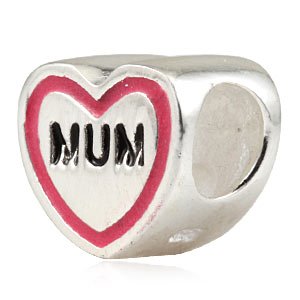 Pandora Mum Pink Edge Heart Charm image