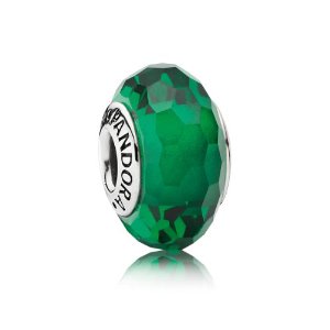 Pandora Murano Glass Abstract Forest Green Charm image