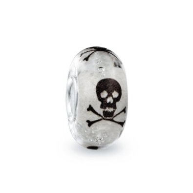 Pandora Murano Glass Black Skull Charm