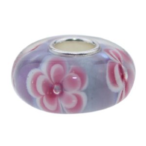 Pandora Murano Glass Flowers Purple Charm