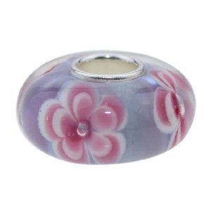 Pandora Murano Glass Flowers Purple Charm