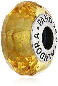 Pandora Murano Glass Golden Dust Black Sterling Silver Charm