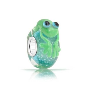 Pandora Murano Glass Green Frog Charm image