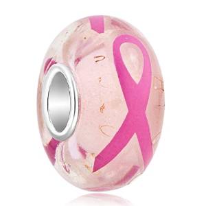 Pandora Murano Glass Pink Ribbons Bead Charm image