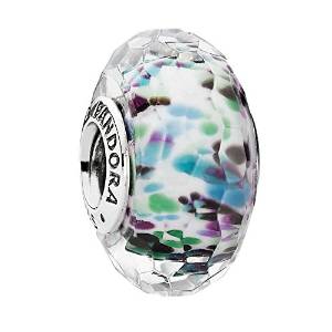 Pandora Murano Glass Purple Pink Green Charm image