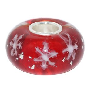 Pandora Murano Glass Snowflake Red Charm image