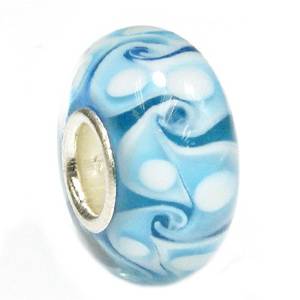 Pandora Murano Glass Turquoise Color Swirl Charm image