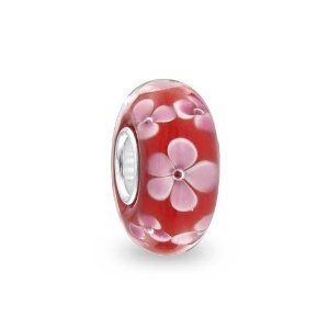 Pandora Murano Red Flower Glass Charm