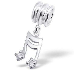 Pandora Music Note Dangling Crystal Charm