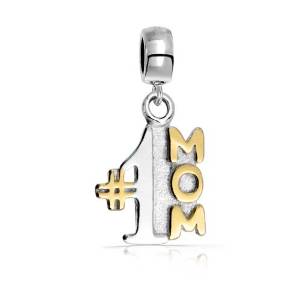 Pandora NUMBER 1 MOM Dangle Charm