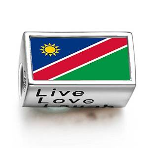 Pandora Namibia Flag Cylindrical Photo Charm