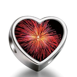 Pandora New Year Fireworks Heart Photo Charm